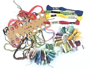 Lot of 38 Embroidery Floss Skeins Multicolored DMC - New, Partial & Remnants - Picture 1 of 5