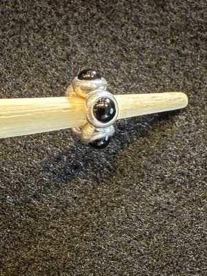 Pandora S925 ALE SS 黑玛瑙晚安吻凸圆形间隔小饰品 790538O — 第 1/4 张图片