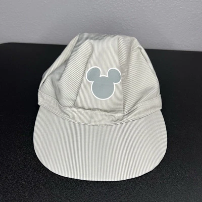 Disney Mickey Mouse Soft Train Hat Strapback Gray White Stripe Adj. Toddler Size - Image 1 of 4