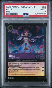 Belle Accomplished Mystic Cold Foil PSA 9 Ursula's Return #36 Disney Lorcana - Imagen 1 de 2