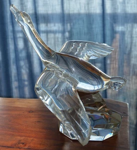 Baccarat Vintage Crystal "Duck flying" 19.5 LBS. Extremely Rare 16"x12" Damage - Picture 1 of 19