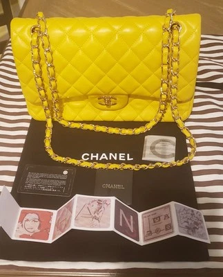 *AUTÉNTICO* Bolso Chanel Amarillo Clásico Doble Solapa | TOTALMENTE NUEVO Foto 1 de 4