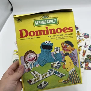 VINTAGE SESAME STREET DOMINOES GAME JIM HENSON 1980 Whitman Complete Set - Picture 1 of 6