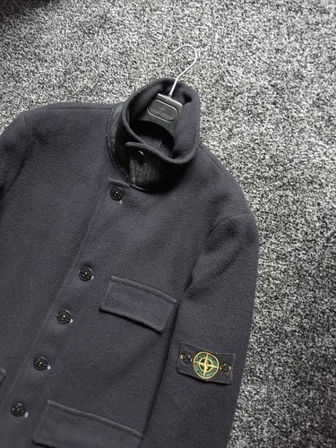 CAPPOTTO MILITARE VINTAGE LANA BLU NAVY STONE ISLAND TAGLIA L LARGE