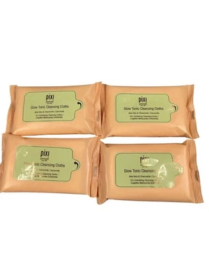 Juego de 4 paños de limpieza tónicos brillantes Pixi Skintreats 10x aloe vera exfoliantes Foto 1 de 3
