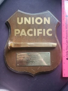 Union Pacific Service Award Engraved Railroad Spike Plaque. 1941-1974 - Picture 1 of 3