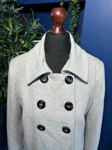 Pure Collection Wool Cashmere Short Pea Coat Jacket Coat Womens Uk 12 Grey - Picture 1 of 8