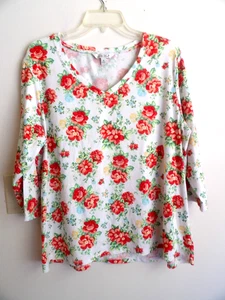 The Pioneer Woman Women's Knit Shirt 3/4 Sleeve V-neck Size XL - Picture 1 of 3