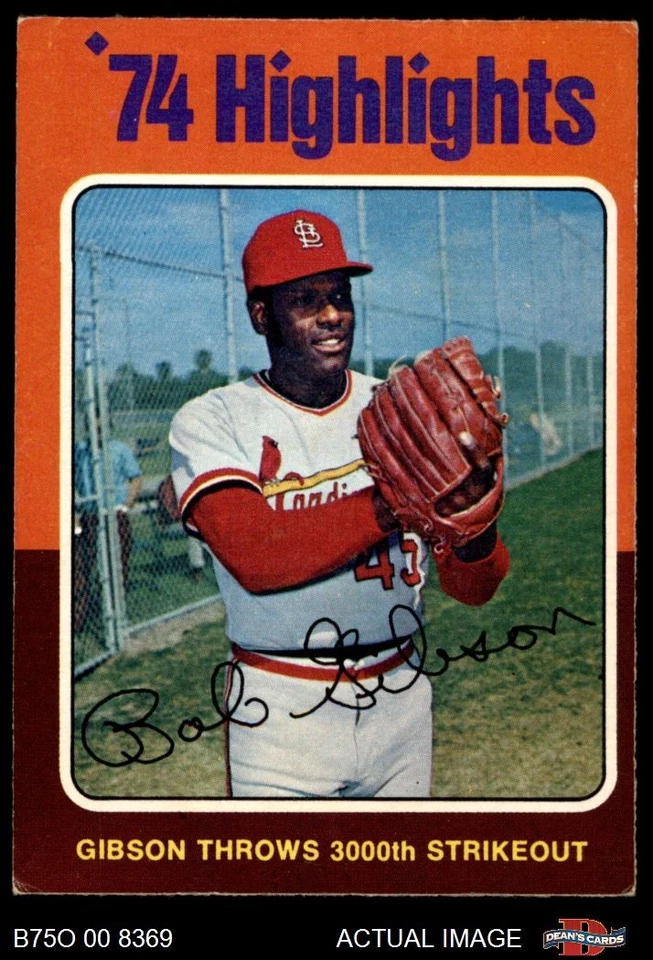 1975 O-Pee-Chee #3 Bob Gibson Gibson Throws 3000th Strikeout Cardinals 5 - EX - Image 1 of 1