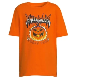 Wonder Nation Boys Short Sleeve Halloween World Tour Shirt Size XXL (18) NEW - Picture 1 of 3