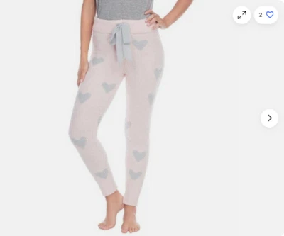 Honeydew 女式休闲舒适雪尼尔心形打底裤(粉色灰色 XXL)全新无标签 — 第 1/4 张图片