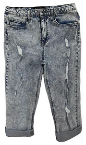 Indigo Rein Women’s Jeans 9/28 Capri High Rise Distressed Denim Acid Wash NWT - Picture 1 of 12