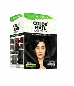 Color Mate Colore Capelli a Base di Erbe 9.1 Polvere Nera Naturale 150 gr h040 - Foto 1 di 1
