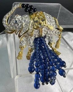 Elizabeth Taylor Avon ELEPHANT WALK Rhinestone Brooch - Picture 1 of 15