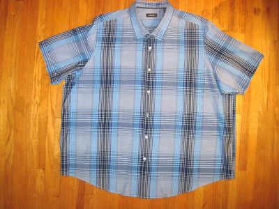 Alfani синий/синий чек коротким рукавом легкий уход рубашка с коротким рукавом 3XL большой новый - Изображение 1 из 4