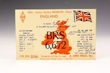 Vintage Radio Ham Calling Card Postcard - BRS6,672 Banbury Oxon 1951