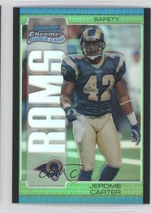 2005 Bowman Chrome Green Refractor /399 Jerome Carter #198 Rookie RC