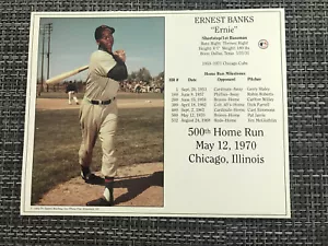 Ernie Banks Chicago Cubs Licensed 8x10 Photo File 500th Home Run Super Card - Picture 1 of 1