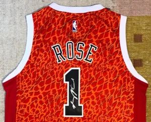 Derrick Rose Signed Autograph Chicago Bulls NBA Jersey RARE MVP USA Knicks - Picture 1 of 4