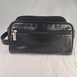 Toiletry Bag Kenneth Cole Reaction Leather Case Travel Bag Black 10”x6”x3” - Picture 1 of 10