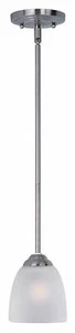 Maxim Stefan Ceiling Light Mini Pendant, Satin Nickel Finish, Frosted Glass - Picture 1 of 3