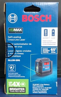 Bosch GLL50-20G 65ft Green-Beam Self-Leveling Cross-Line Laser BRAND NEW!!! - Image 1 of 4