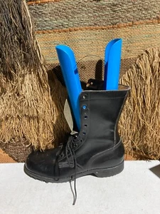 VINTAGE US MILITARY GJ 5-72 SCHWARZ LEDER SCHNÜRSTIEFEL GRÖSSE HERREN 8R - Bild 1 von 8