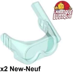 Lego 2x Minifig Headgear Mask Scuba Trans Light Blue 30090 New - Picture 1 of 1