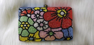 NEU CLUTH MULTI/BLUMEN DESIGN FARBE STEINE TASCHE. - Bild 1 von 9