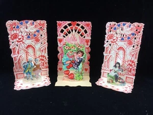 3 Vintage German Pop-Up Valentine Cards - Picture 1 of 10
