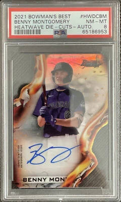 2021 Bowman’s Best Heatwave Die Cut Auto Benny Montgomery HWDC-BM /150 PSA 8 - Image 1 of 3