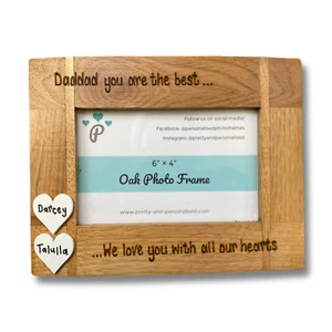 Daddy / Mummy You Are The Best | Personalised Solid Oak Wooden Photo Frame - Picture 1 of 5
