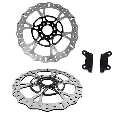 14" Big Floating Brake Rotors with Extension Bracket  for Harley 09-23 FLHX FLTR - Image 1 of 4