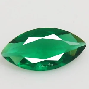 Piedra preciosa natural MUZO verde colombiana 7x3,5 mm marquesa certificada EL05 - Imagen 1 de 6