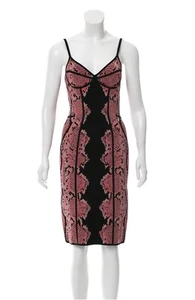 Zac Posen Z Spoke Sleeveless Stretch Knit Bodycon Dress Pink/Black Med 4-6 - Picture 1 of 3