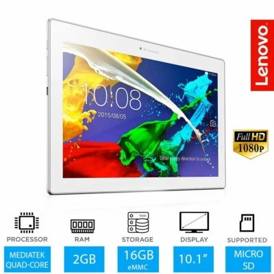 Lenovo Tab 2 A10-70L 16gb Hdd 2gb Ram 10.1" WiFi + 4G Android Tablet White - Image 1 of 4