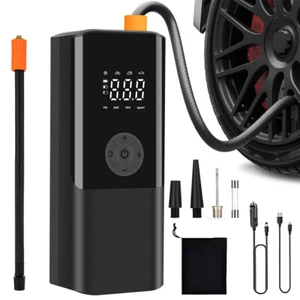 Cordless Electric Air Compressor Tires Air Pump Tire Inflator Fits Car Moto Bike - Picture 1 of 12