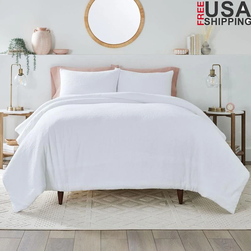 Juego de edredón floral de 3 piezas Matelasse funda de almohada completa reina transpirable suave Foto 1 de 4