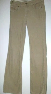 Route 66 Tan Corduroy Size 10 Pants Rhinestone Pocket Accents Adj.Waistband - Picture 1 of 4