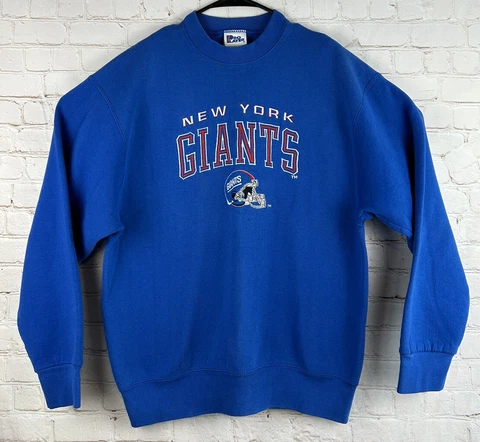 Vintage Pro Player New York Giants Sweatshirt L Blue Crewneck NFL Embroidered Cover