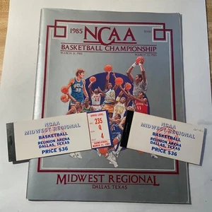 1985 NCAA Midwest Regional Program + Tickets (w/booklets) 3/21 & 3/23/1985 VG/EX - Picture 1 of 6