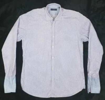 Camisa Ted Baker London Archive Para Hombres Con Botones Talla 16 1/2 Floral Rayas B6 Foto 1 de 4