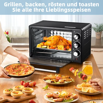 MiniBackofen Elektrischer Pizzaofen Miniofen 3in1 Backofen Krümelblech 100-230°C - Bild 1 von 4