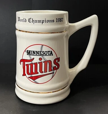 Vintage Minnesota Twins 1987 World Series Champions Beer Stein Mug Ceramic - Image 1 of 4