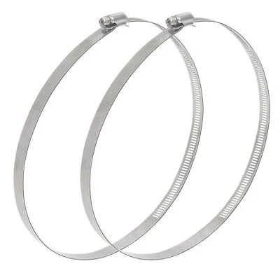 Awoco 8” Stainless Steel 194-216 mm Adjustable Worm Gear Duct Clamp, Pack of 2