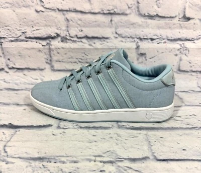 Zapatillas deportivas K-Swiss para mujer 8 Court Pro II con cordones azul claro cómodas Foto 1 de 4