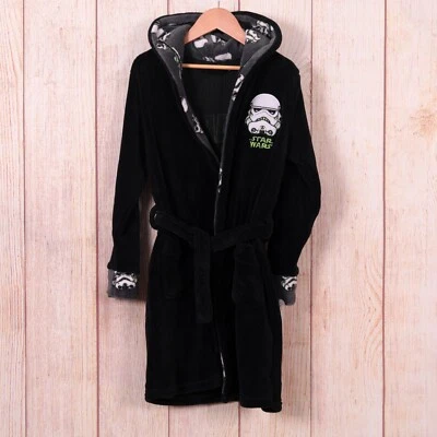 Star Wars Dressing Gown Boys Age 9-10 Years Black Dark Side With Hood Fleece EUC - Image 1 of 4