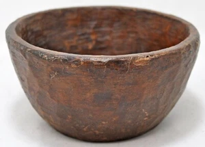 Antique Wooden Kitchenware Salt Spice Bowl Original Old Hand Carved - Picture 1 of 6