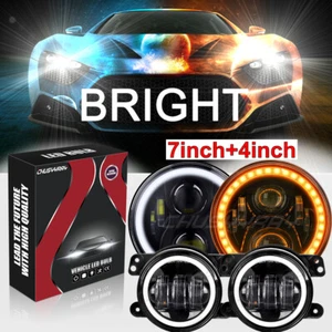 7''+4'' LED Headlights Fog Light Combo for Jeep Wrangler JL Gladiator 2018-2021 - Picture 1 of 10