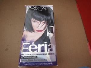 Loreal Paris Feria Multi-Faceted Permanent Hair Color #21 Bright Black - Picture 1 of 3